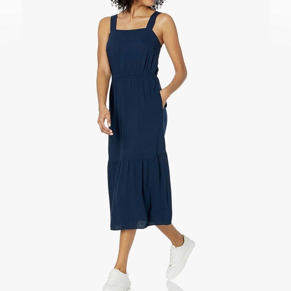 Simple Navy Blue Dress wth pockets